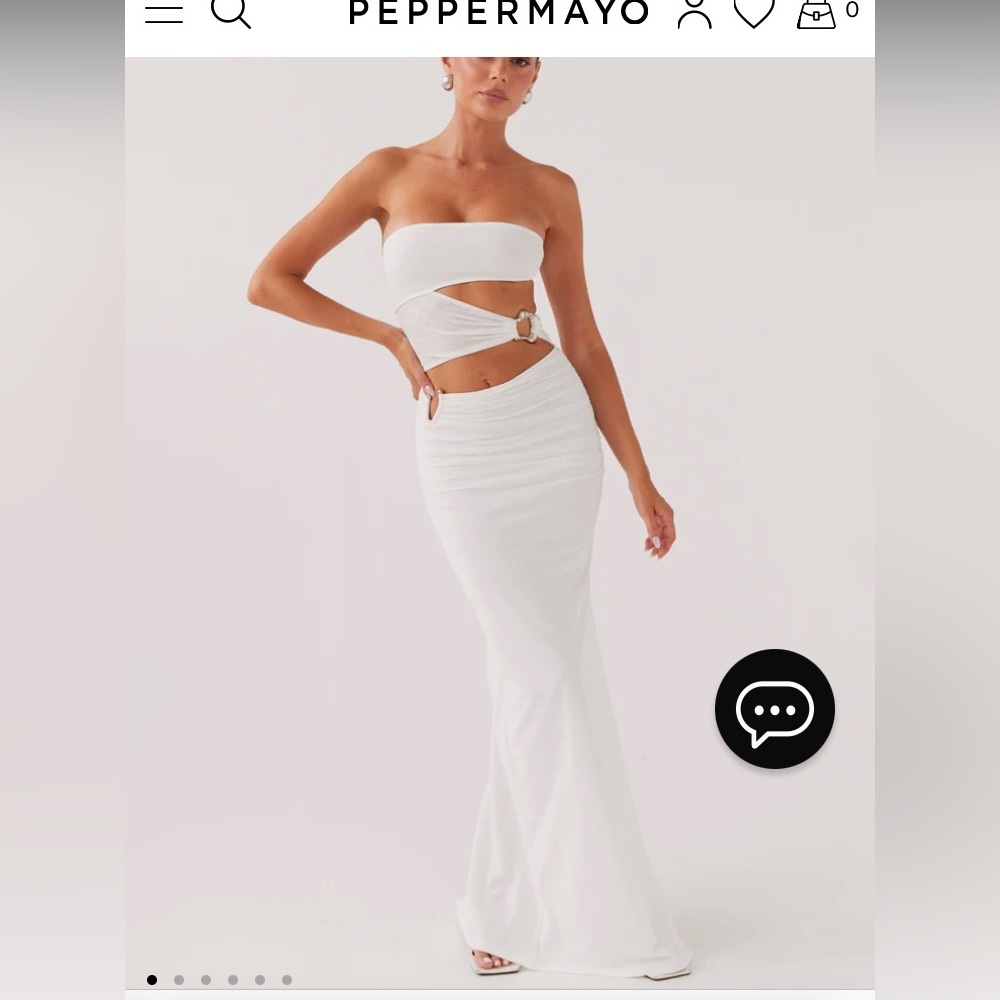 Peppermayo Exclusive - Into Pieces Mesh Maxi Dress - White